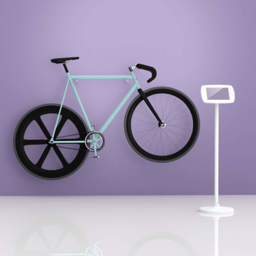 [FS-W1-TA1-MD] Bouncepad Floorstanding | Samsung Galaxy Tab A 9.7 (2015) | White | Covered Front Camera and Home Button |