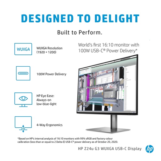 [1C4Z6AT#ABU] HP Z24u G3 WUXGA USB-C Display